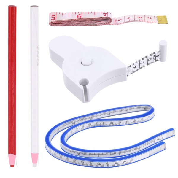 Wokape 5Pcs Measure Tape Set, 1Pcs Flexible Curve Ruler, 1Pcs
