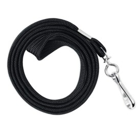 HOSL 100 Pack Badge Lanyards Office Lanyard ID Card Lanyards Business Card Lanyards Economy Students Lanyards Employee Lanyards Round 36" with Swivel Hook (Wide Black)