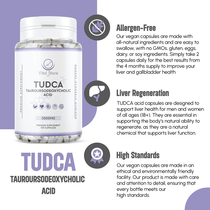 Generic TUDCA 300mg - 120 Vegan Capsules (4 Month Supply)