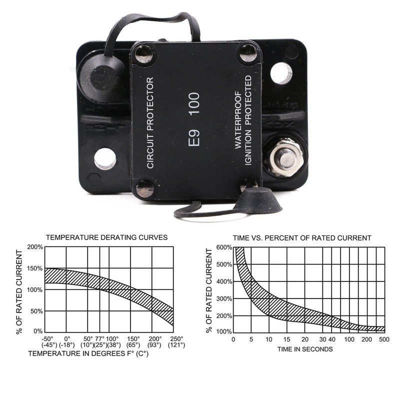 T Tocas Hi-Amp 100 Amp Automotive Circuit Breaker Auto Reset