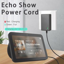 30W Echo Show Power Cord Replacement for Echo (4th Gen), Echo (3rd Gen), Echo Show 10 (3rd Gen), Echo Show (2nd Gen), Echo Show 8, and Echo Plus (2nd Gen), 30W 18V 1.67A Adapter Power Cord 6.6Ft