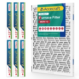 Accecraft 16x20x1 Air Filter MERV 13, Advanced Dust Defense,Cost-effective,1 Reusable ABS Frame + 6 Pack Replaceable, Quality Furnace Filter Media for AC & Furnace Applications（1 Frame+6 Filter）