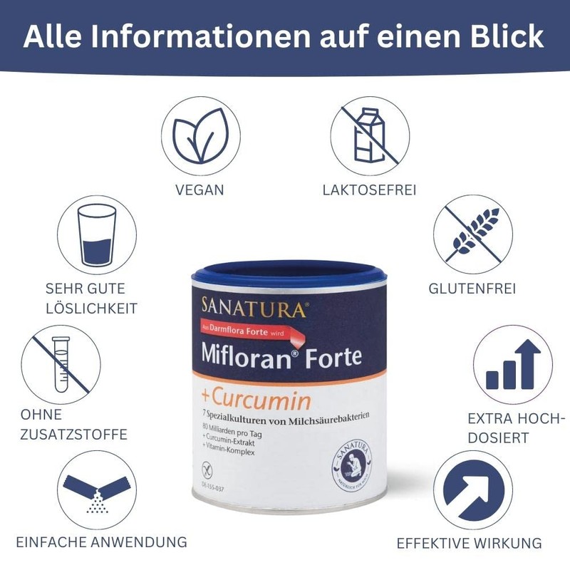 Sanatura Intestinal Flora Forte + Curcumin - 125 g -