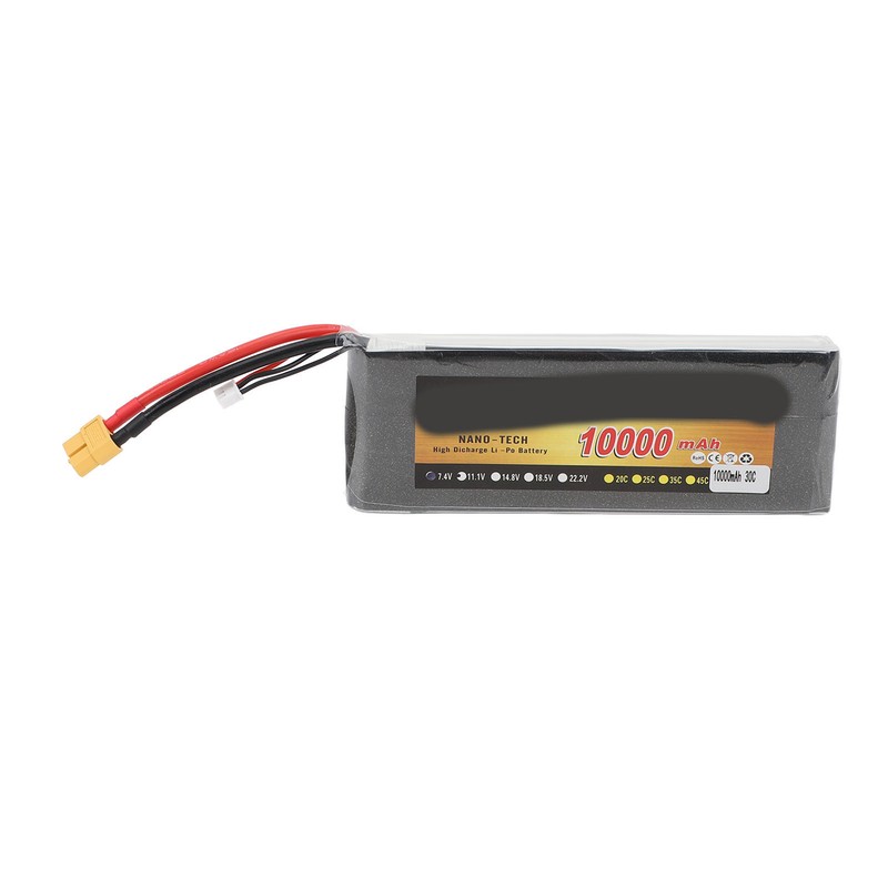 7.4V 10000mAh Lithium Battery 30C XT60 Plug RC 2S LiPo