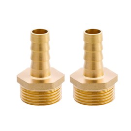 3/4" BSP Male Thread x 12mm Barbed Hose Pipe Connector, Brass Barb Hose Tail Joint Coupler Adapter, Garden Hose Fitting Accessories (2 Pieces)