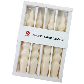 7.5 Inch Taper Candles Candle Sticks Handmade Unscented Smokeless Twisted Candlesticks for Wedding Home Party(Orange)color: White, size: 7.5in