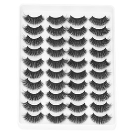 20 Pairs Makeup False Lashes Salon Long Curly Thick ThreeDimensional False Eyelashes(D057 )