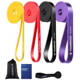TOMSHOO Resistance Bands Set, Resistance Bands, Fitness Bands, Pull-Up Band, Training Band with Door Anchor, Storage Bag, Multiple Resistance Levels, for Strength Training, Stretching