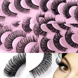 Pestañas Postizas Mixtas AS.mx, 20 Pares Naturales 3D de Faux Mink para un Volumen Suave                                                              