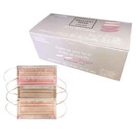 Nishikin Non-Woven Mask, Disposable, High Density 3-Layer Filter, Blocks 99% BFE99, PFE99, VFE99, Pollen, Brilliant Mask, Pack of 40