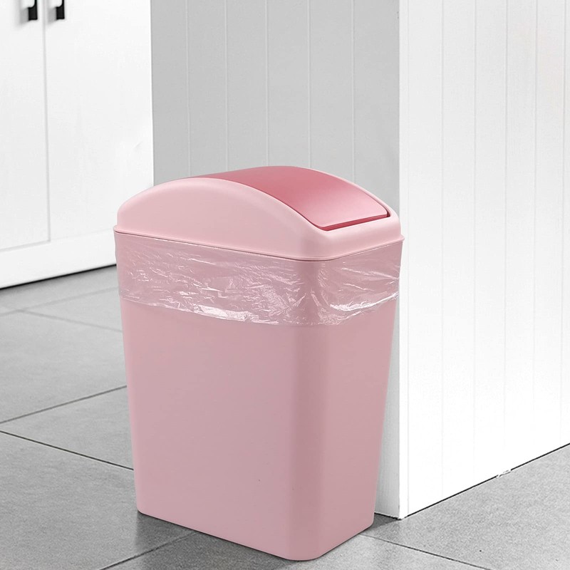 Ggbin 16 L Plastic Trash Cans with Swing Lid, Garbage