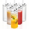 KEMORELA 6 Sets Glass Cups with Lids & Straws, Square
