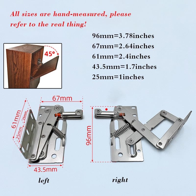 MOUMOUTEN 2 Sets Scissor Spring Hinge, Door Cabinet 45 Degrees