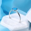 Blue Opal Solitaire Wedding Engagement Anniversary Classical Simple Plain Ring