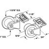 Prime-Line MP7147 Drawer Guide Roller Assembly, 1 In. Diameter, Plastic