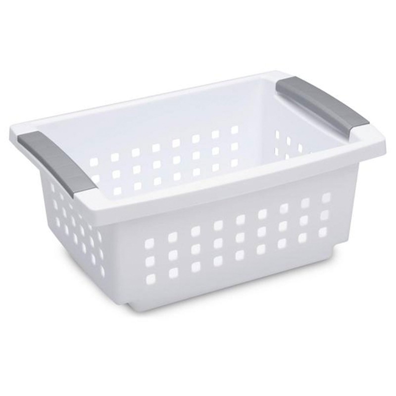 Sterilite 16608008 Small Stacking Basket with Vertical Stacking Functionality and
