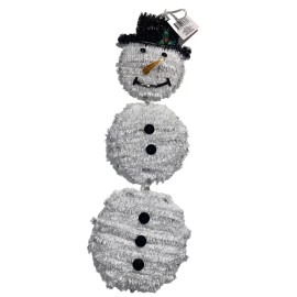 Unbranded Snowman w/Top Hat Tinsel Tiered Hanging Wall Or Door Decoration 7" X 20" Long