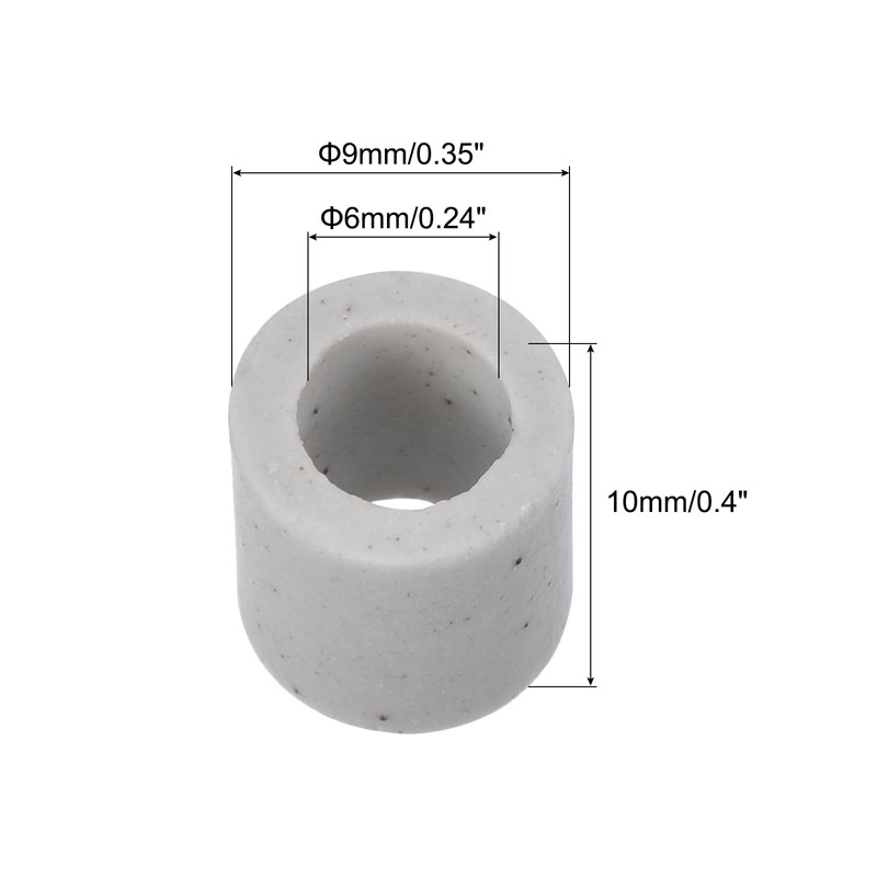 sourcing map 100pcs Ceramic Tube Insulated Electronic Wire Bundle Protection
