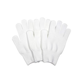 Work Glove Workshop - Thin and Fine-Knit Comfortable Cotton Work Gloves with Anti-Slip, 3-Pair Set, Bleached, 13 Gauge, Approximately 760 Denier [Made in Japan] (Men's Wide L, White Anti-Slip, 3-Pair