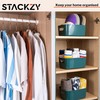 Stackzy Plastic Storage Baskets for Shelves – Strong Storage Boxes