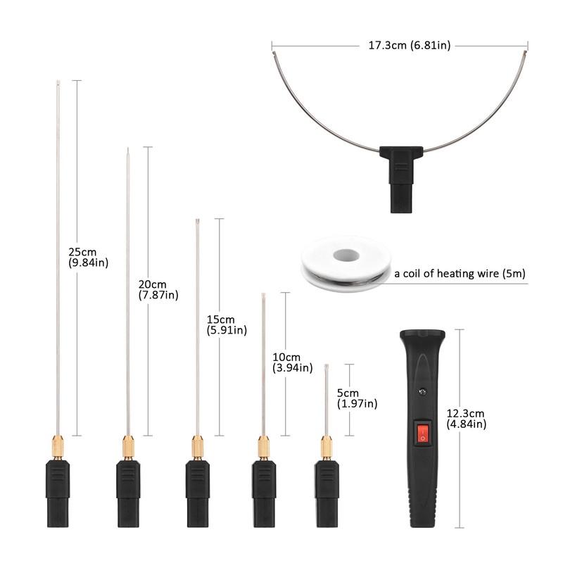 24W Handheld Electric Foam Cutter Kit with 5 Straight Tips