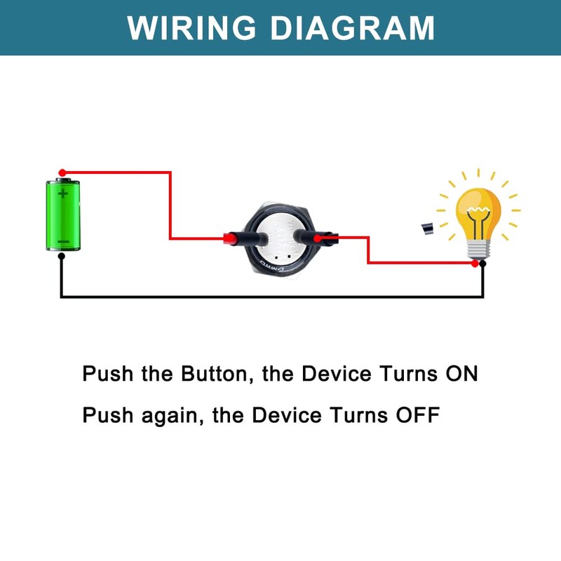 DMWD 5pcs 12mm Latching Push Button Switch Raised Head ON-Off