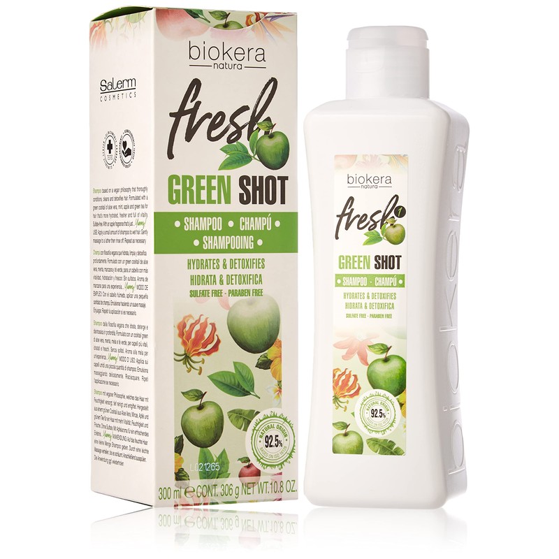 Salerm Green Shot Biokera Natura Shampoo, 10.14 Ounce/300 ml