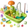 CUTE STONE Play Sink with Running Water, Kitchen Sink with