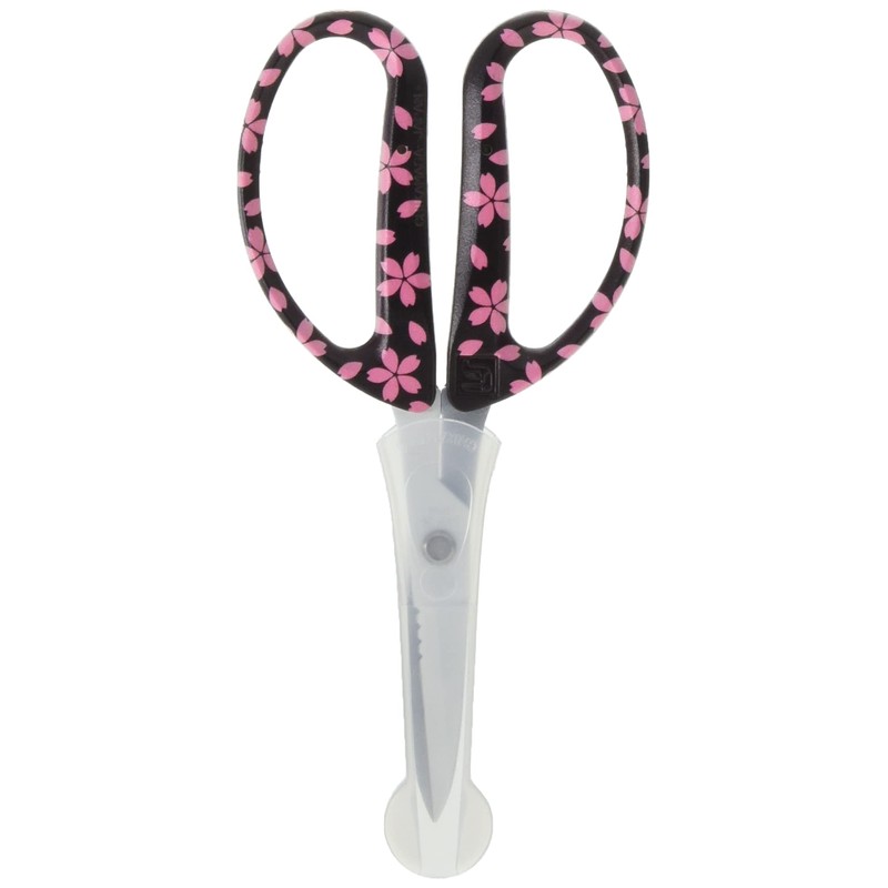 Chikamasa CRI-360SFWSB Florist Arrangement Scissors, Fluorine Blade Cap, Sakura Black