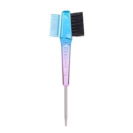 Style Factor EDGE BOOSTER® Edge Brush+Comb Mini with Compact Travel Case (Blue/Purple) - Boar Bristles, Pintail Comb Dual-Ended Edge Brush for Baby Hair, Parting, and Precision Styling