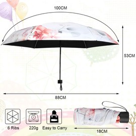 Vicloon Mini Umbrella, Pocket Umbrella, 6 Ribs Lightweight Compact Folding Umbrella Windproof Rain and Sun Umbrella with Reinforced Frame for Travel,School,Daily Life