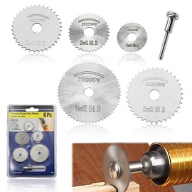 5PCS Rotary Drill Saw Blade Set, HSS Cutting Wheel Saw Blade, Rotary Tool Metal Cutting Disc with 3.2mm Straight Shank Arbor for Metal Cutting