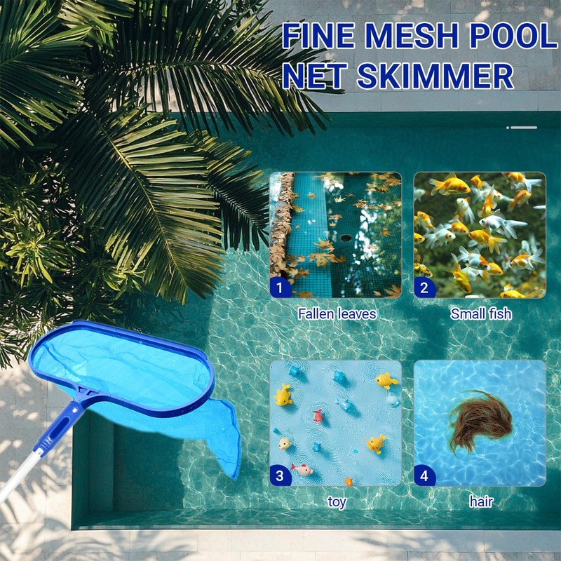 Kukigo Pool Skimmer Net,cm Swimming Pool Skimmer Net with Pole,Cleaning