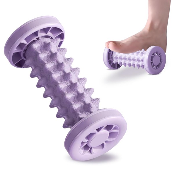 Silkwish Foot Massage Roller, Silica Gel Foot Massager, Foot Roller, for Plantar Fasciitis and Foot Pain, Stress Reduction and Relaxation (Purple)