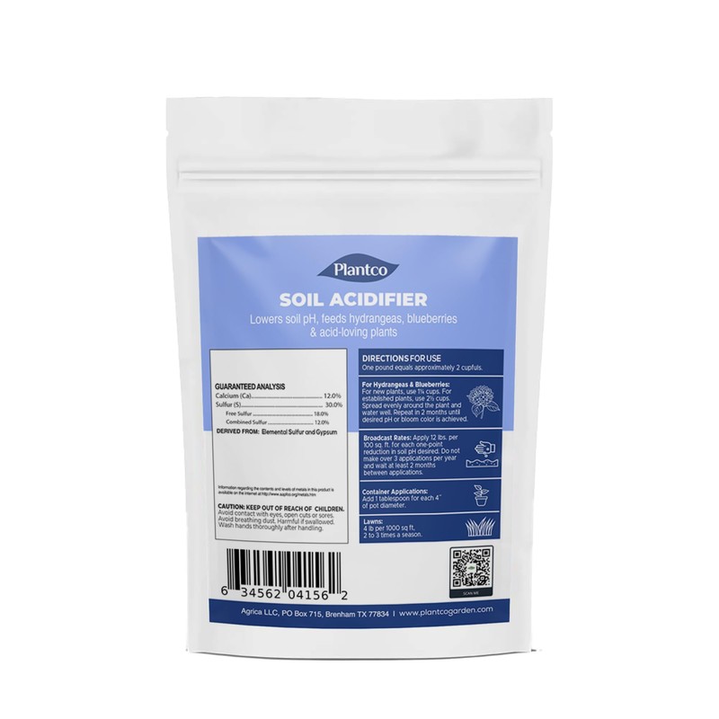Soil Acidifier for Acid-Loving Plants, Turns Hydrangeas Blue, Lowers pH