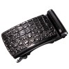 Barry.Wang Brown Ratchet Belts Men Crocodile Automatic Buckle Alligator Slide