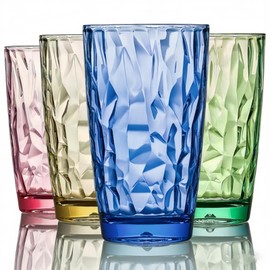 RAONEUS Plastic Highball Glasses Unbreakable Tumblers Coloured Glasses for Kids Acrylic Glasses Drinking for BBQ’s,Camping,Picnic,Birthday Party,Everyday Use (470ml Color)