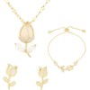 Juego de 3 Piezas de Tulipán para Mujer: Collar con