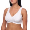 frugue Women's Compression Bra After Chest Surgery with Pockets, White