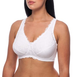 frugue Women's Compression Bra After Chest Surgery with Pockets, White