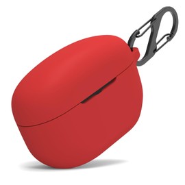 Leetoyi Funda Compatible para Sony WF-1000XM5, Funda de Silicona Protectora para Auriculares con Gancho de Llavero (Rojo)