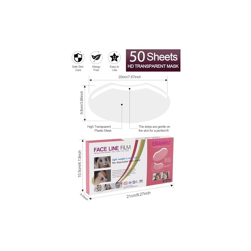 EBANKU - 50 viseras de ducha de microblading, protector de