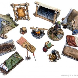 3D Resin Printed 28mm Bandit Camp Dungeons & Dragons DnD D&D Village Market Tavern Scatter Ambush