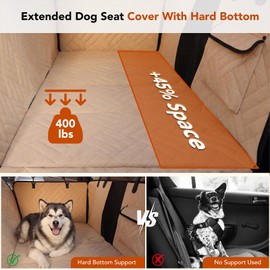 Cozila Dog Car Seat Cover for Back Seat, 900D Heavy-Duty Oxford Cloth Pet Car Seat Cover with Hard Bottom, Waterproof Dog Hammock for Car, Dog Car Seat Protector Scratch Proof Nonslip, Holds 400lbs