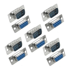 uxcell DB 9 Pin Female to Male Serial Cable Adapter, DB9 Solder Type Gender Changer Female to Male Coupler Mini Connector D-sub Contact (Pack of 10)