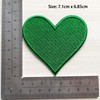 MISDONR 3pcs Green Heart Embroidered Iron on Patches for Clothing