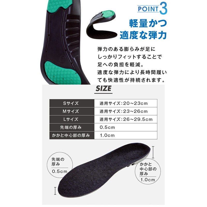 withbambi Insole, Shock Absorption, Standing Work, Arch Support, Heel, Sports,
