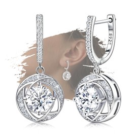 Sterling Silver Dangle Hoop Earrings Charms Hypoallergenic Fashion Jewelry Dainty Birthday Gift