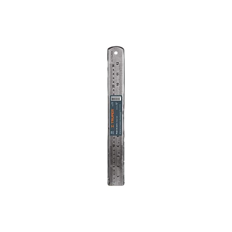 Truper RGL-30, Regla de acero inoxidable, 12"