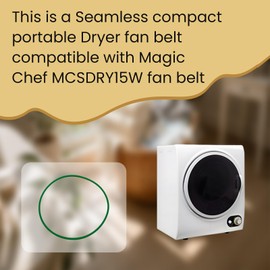 Compact Dryer Fan Belt Compatible with Magic Chef MCSDRY15W 1.5 Cu.Ft – Reinforced Seamless Blower Belt for Portable Laundry Dryer1 pcs